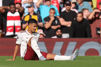 Arsenal suffer early blow as William Saliba exits against Liverpool