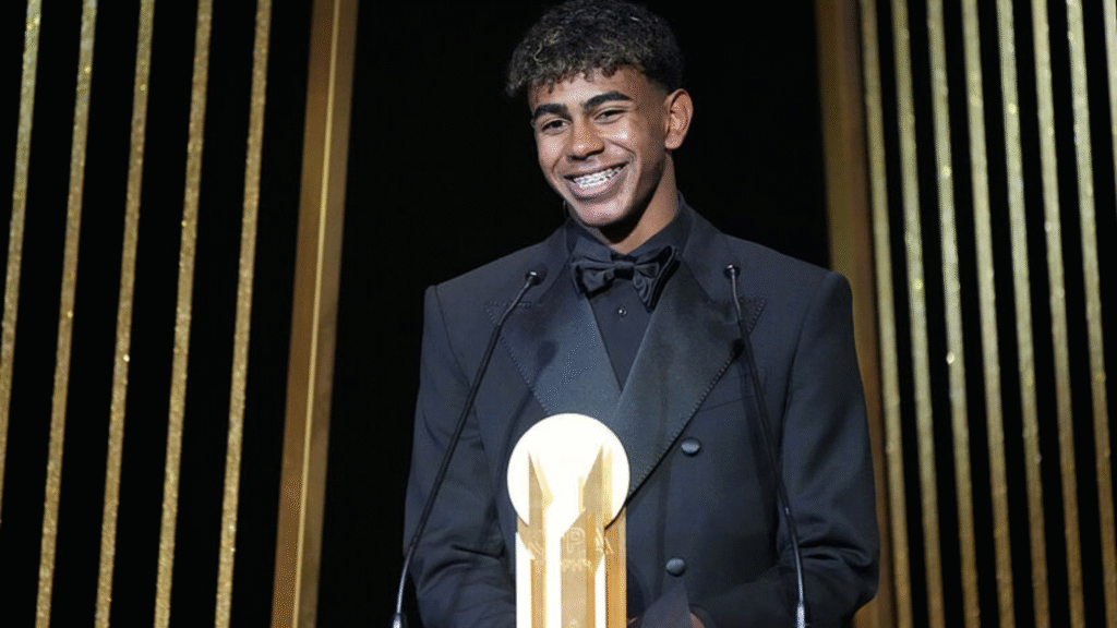 Lamine Yamal wins Kopa Trophy again at Ballon d’Or 2025