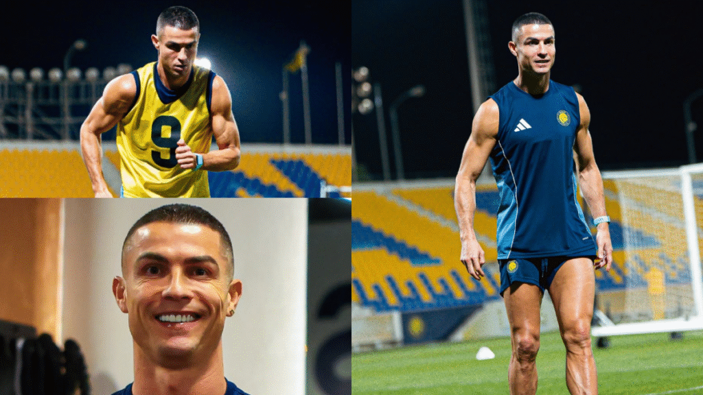 Cristiano Ronaldo bold new shaved look as Al-Nassr star returns to training and breaks yet another world record 7 Cristiano Ronaldo unveils new shaved haircut after breaking record