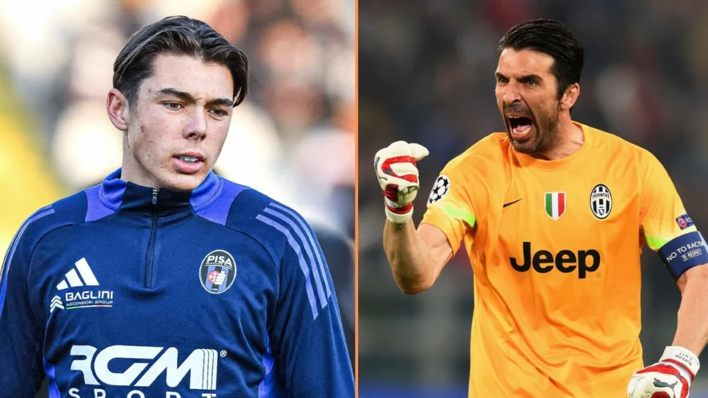 Gianluigi Buffon’s son Louis makes Serie A debut for Pisa — 30 years after his father’s first appearance 7 Louis Buffon follows in father’s footsteps with Serie A debut for Pisa