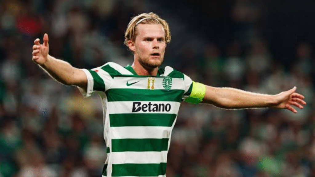 Manchester United and Spurs Battle to Sign Sporting Captain Morten Hjulmand in €60m January Move 7 fi 1200x675 14