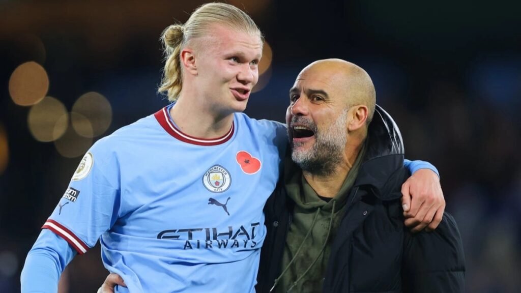 Pep Guardiola jokes about Erling Haaland after Everton brace but sends message to Man City stars amid goal warning 7 img 1284